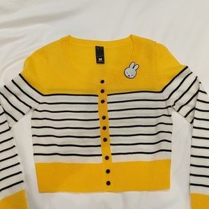 Miffy cropped long sleeve cardigan